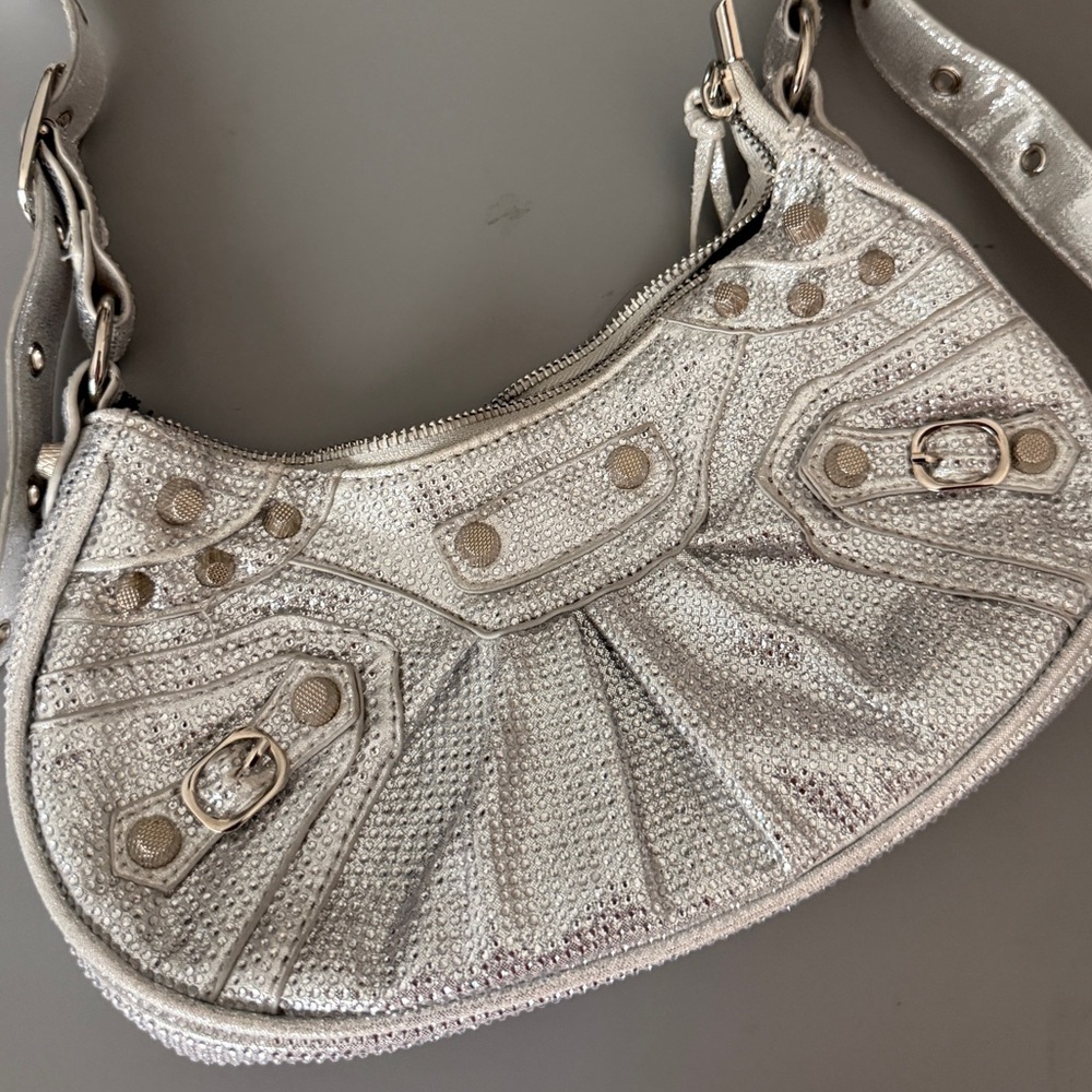 Silver Rhinestone Women's Shoulder Bag - Picture 2 of 7